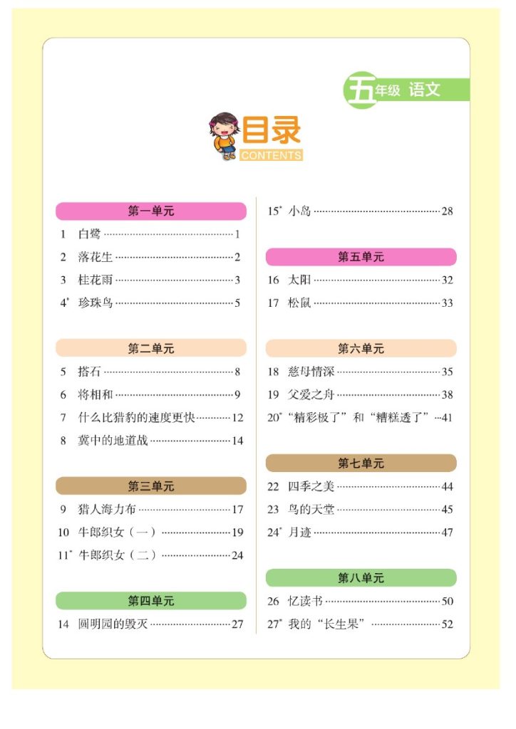 五（上）语文-家长帮：精解精炼（小册）-可达学习资料