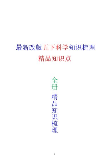 【科学五年级下册知识点总结】教科版-可达学习资料