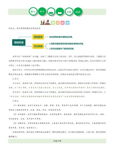 【主题阅读理解】第七单元（知识梳理+精选阅读）-五年级语文下册（部编版）-可达学习资料