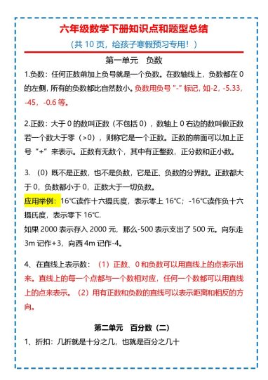 六下数学知识点归纳(1)-可达学习资料