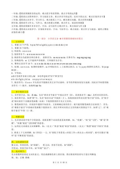 （超详）小学语文知识点汇总，基础差的背完直接逆袭-可达学习资料