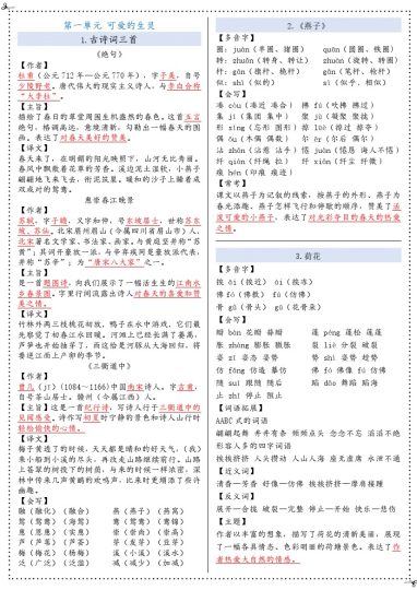 三下语文课课贴-可达学习资料