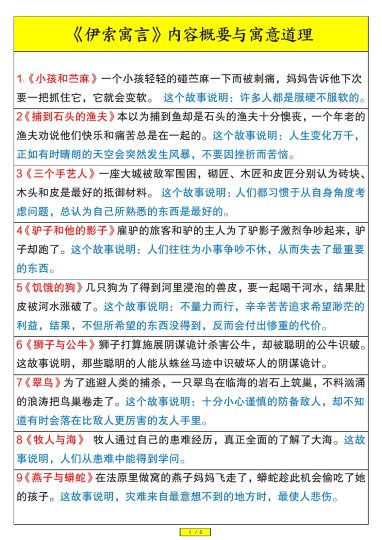 《伊索寓言》内容概要与寓意分析-可达学习资料