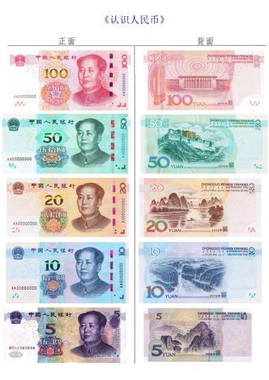 【认识人民币】精讲+练习22页 一下数学-可达学习资料