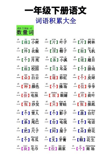 一年级下册语文词语积累大全-可达学习资料