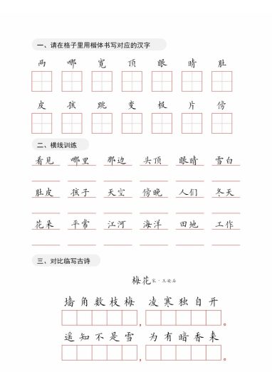 【字帖卷面书写练习2】二上语文-可达学习资料