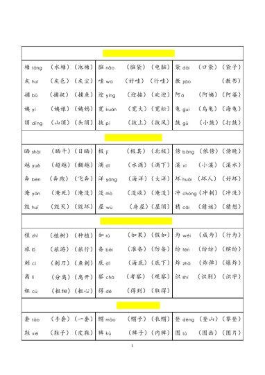 一升二年级语文暑假必背会认字及组词-可达学习资料