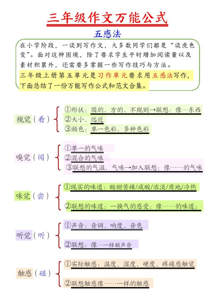 【作文万能公式】三上语文-可达学习资料