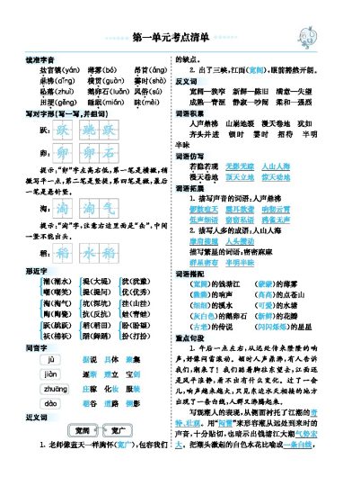 【考点清单】四上语文-可达学习资料