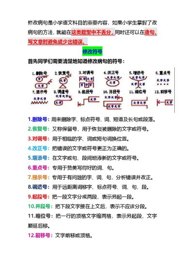 【修改病句知识点技巧】小学语文-可达学习资料