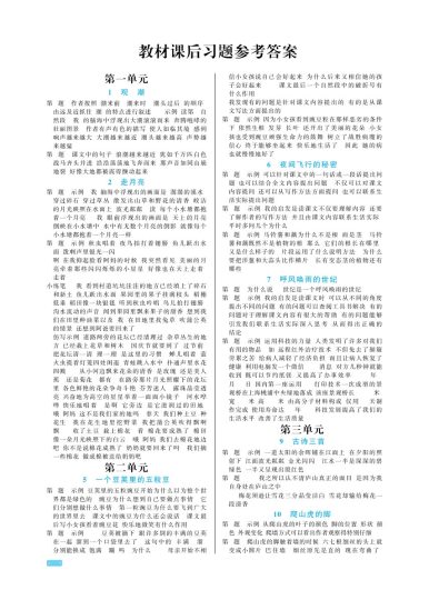 四（上）语文-教材课后习题参考答案-可达学习资料