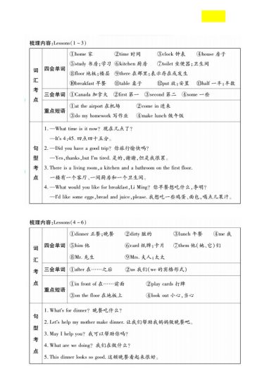 【期中考点梳理】六上英语【冀教版三起】-可达学习资料