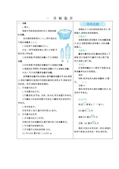 四年级上册数学冀教版知识要点-可达学习资料