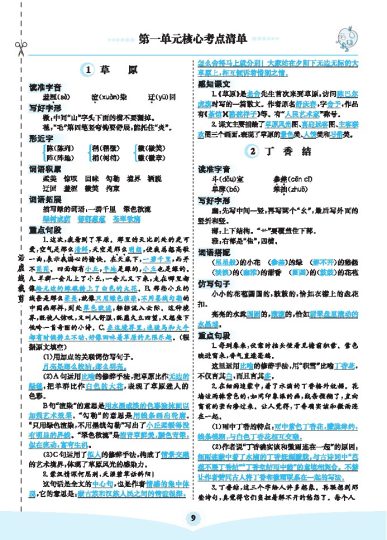 六（上）语文第1-8单元核心考点清单-可达学习资料